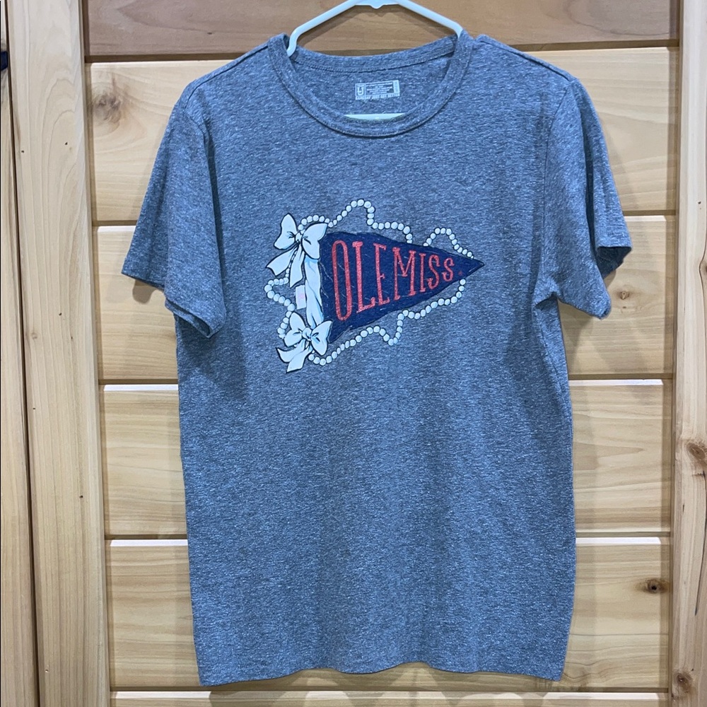 Team Apparel Heather Gray Ole Miss Short Sleeve Tee